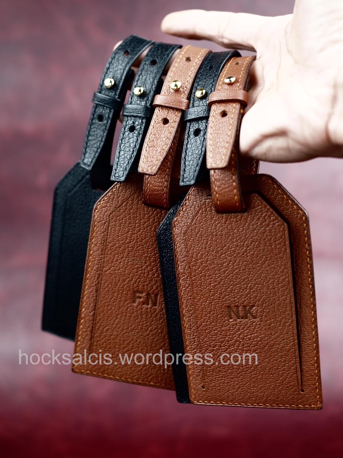 Tan Goat Leather Luggage Tag