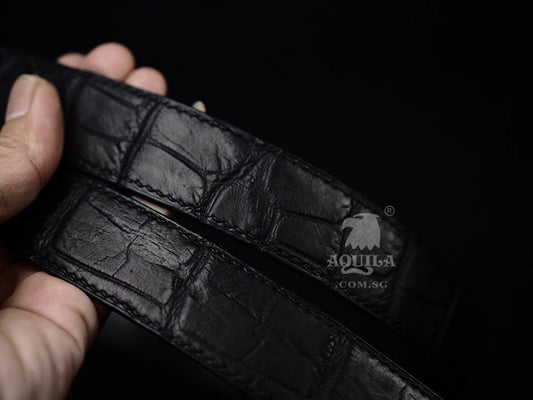 Aquila genuine crocodile replacement belt strap (for long pin buckles)