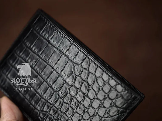 Aquila genuine crocodile skin wallet black