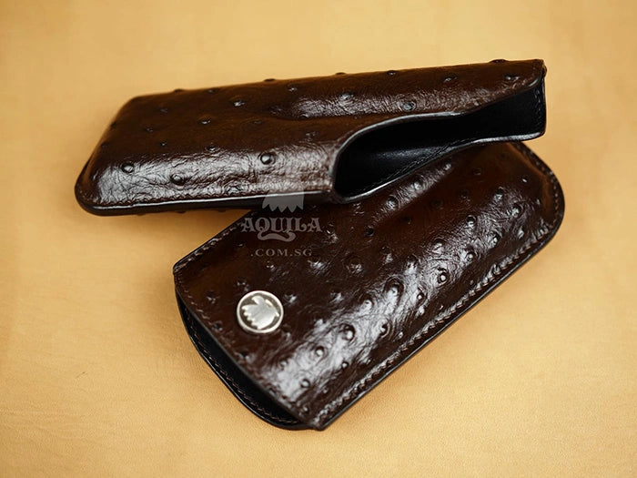 ostrich leather cigar cases