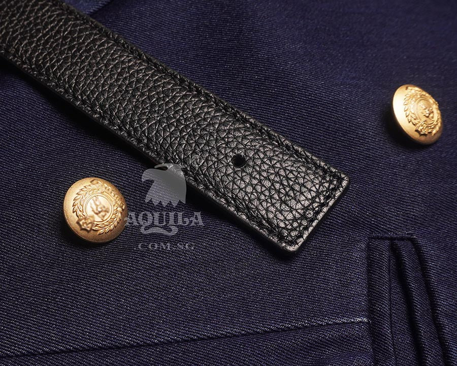 Aquila pebbled reversible leather replacement belt straps (for long pin buckles)