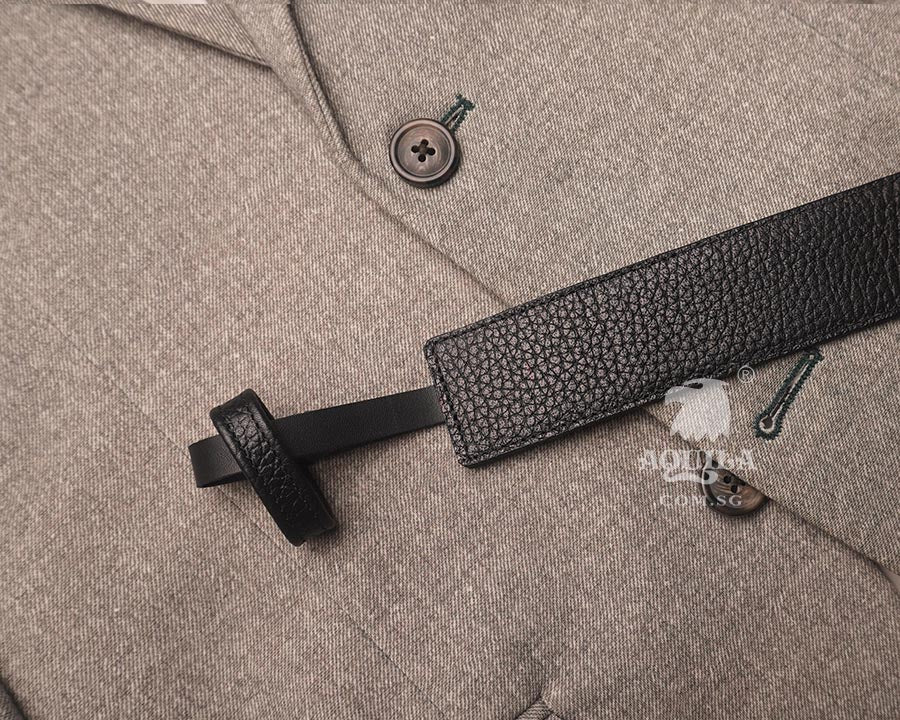 Custom leather belt for Gucci interlocking G buckle black pebbled