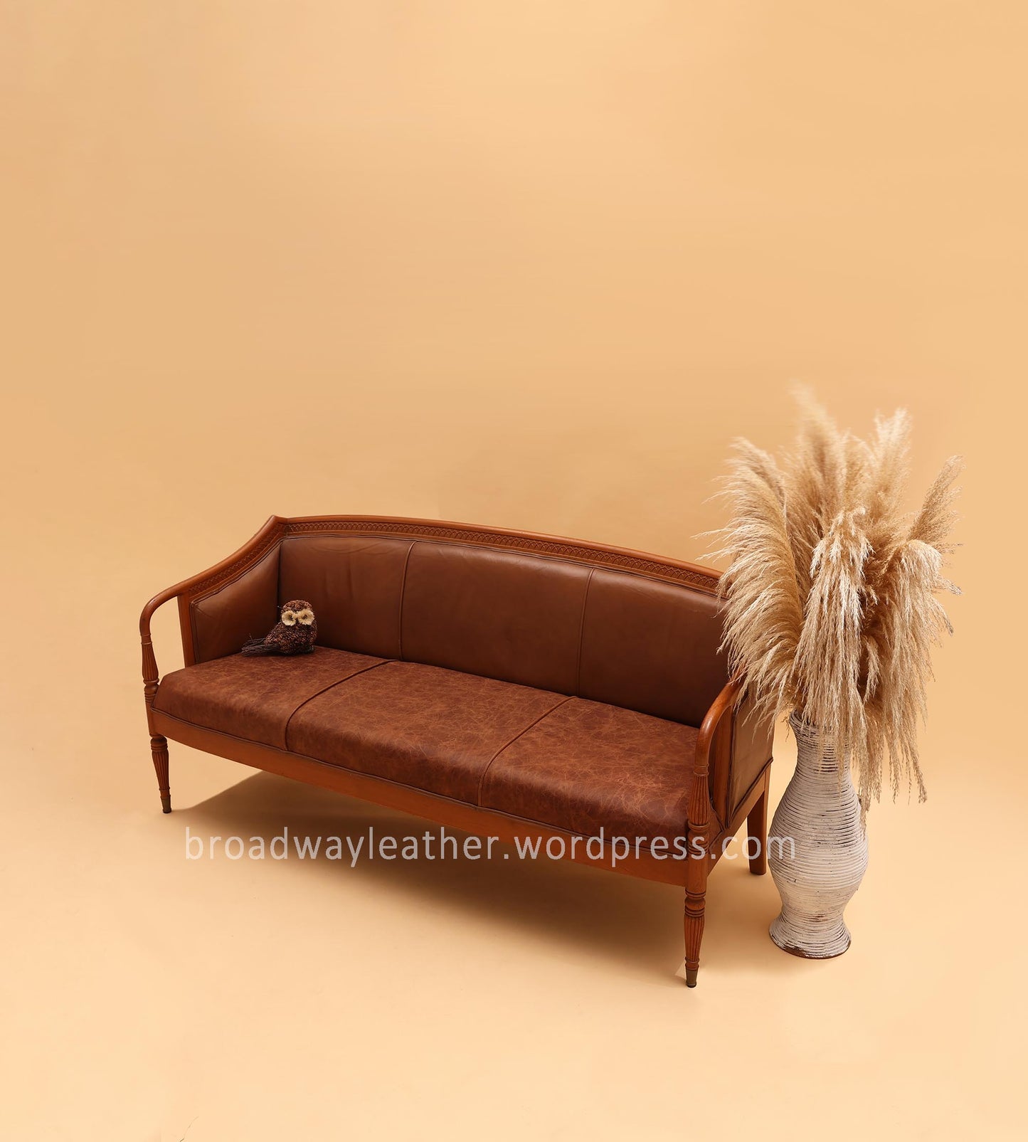 Leather antique sofa restoration upholstery Singapore