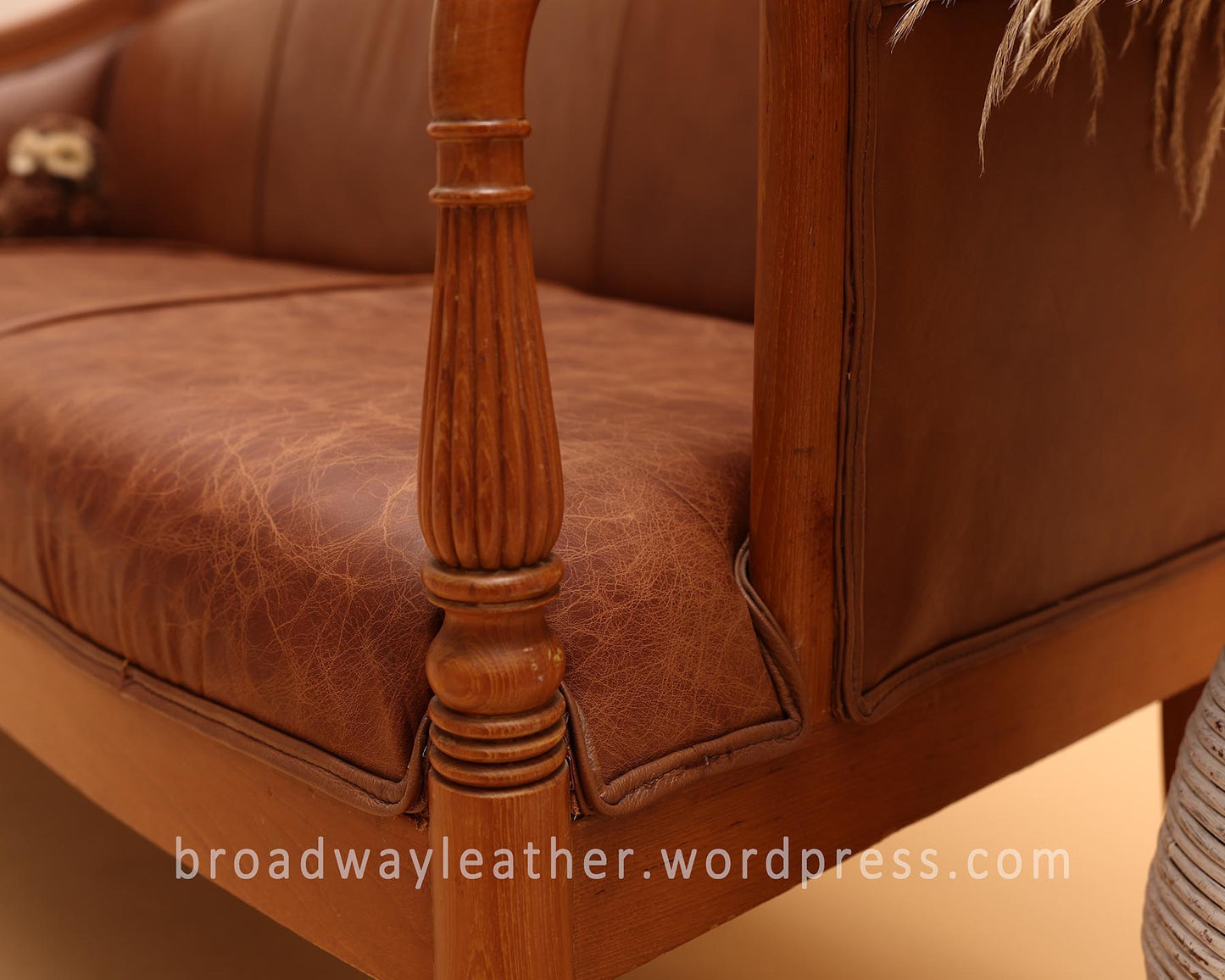 Leather antique sofa restoration upholstery Singapore