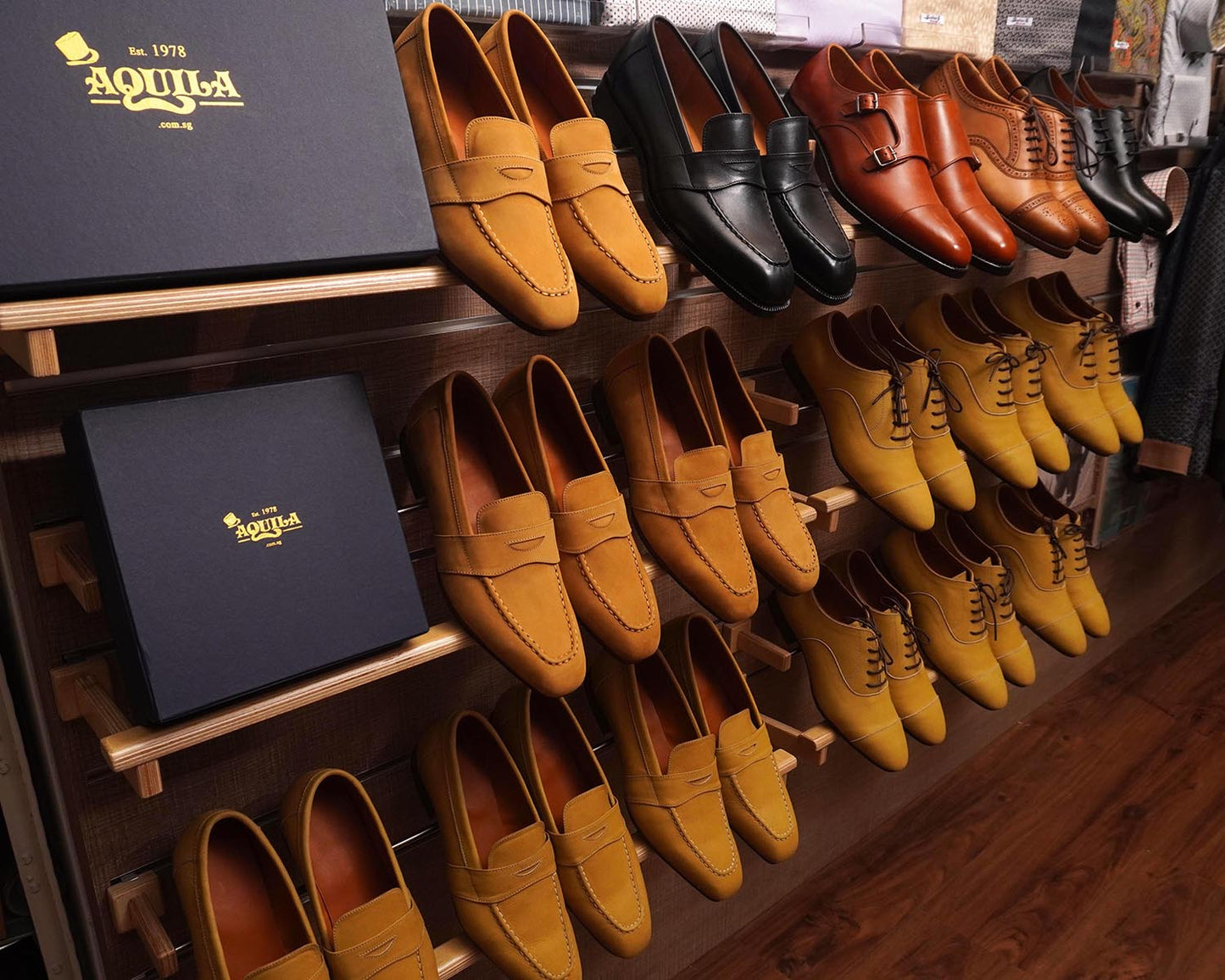 Formal Leather Loafer Wide Feet Brown Patina Singapore | Aquila