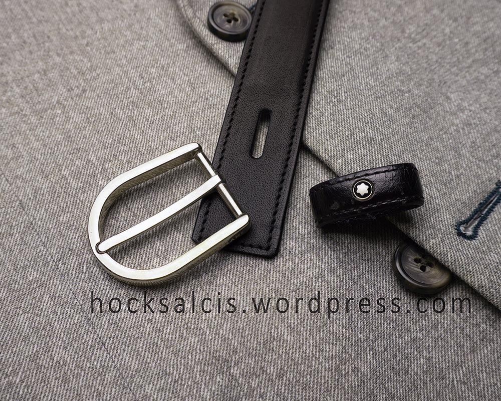Replacement leather belt strap Montblanc buckle black calfskin