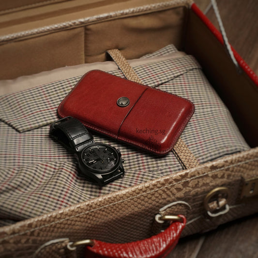 Red Leather Watch case