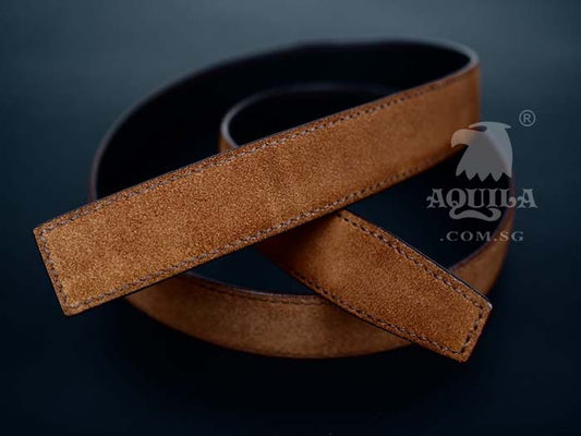 Aquila suede replacement leather belt tan (for long pin buckles)