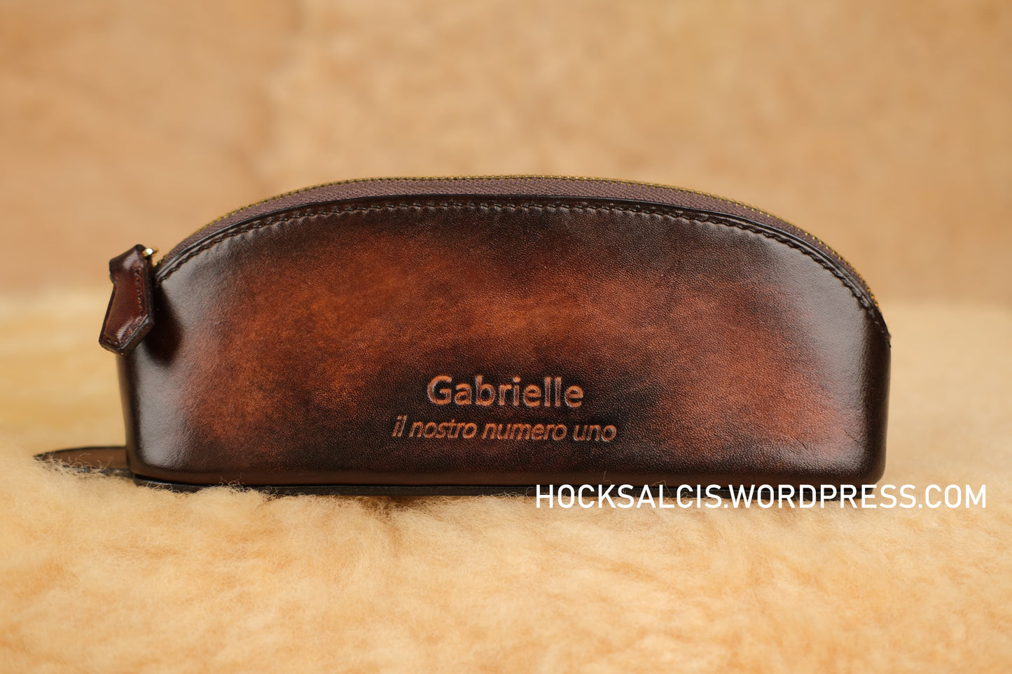 Custom leather pencil case