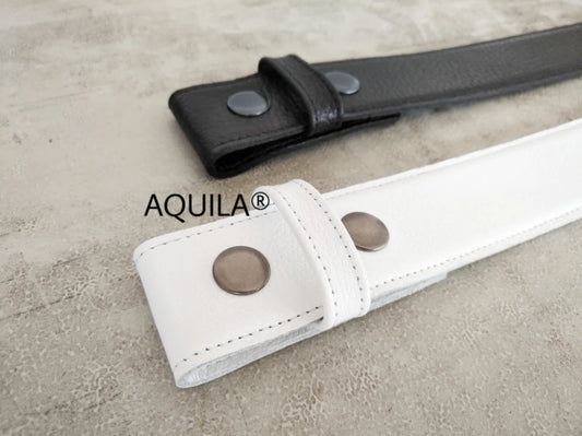 Aquila Calfskin Snap Button Replacement Belt (Double Snaps)