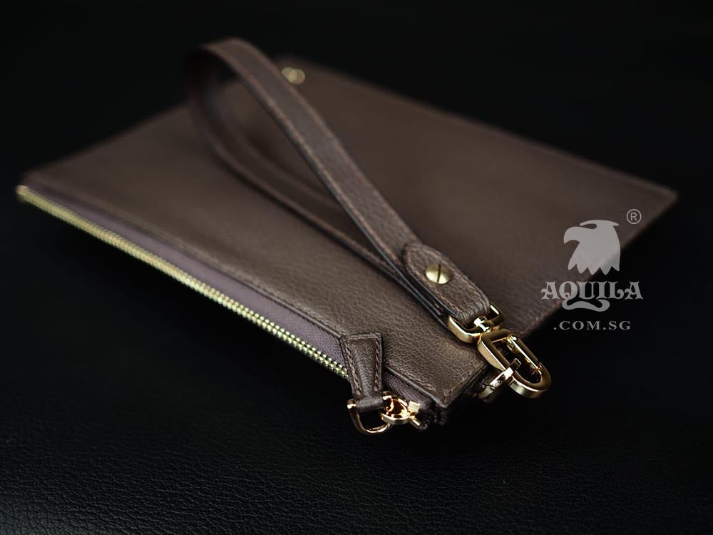 Aquila Gray goat skin Leather Clutch