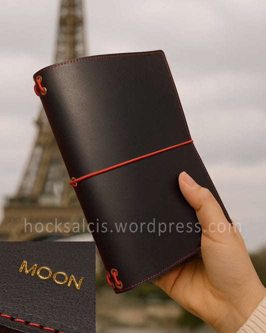 Custom personalised travelers notebook full grain leather