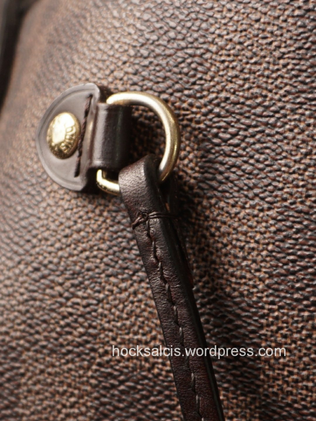 New bag strap replacement attached to D-ring of LV bag