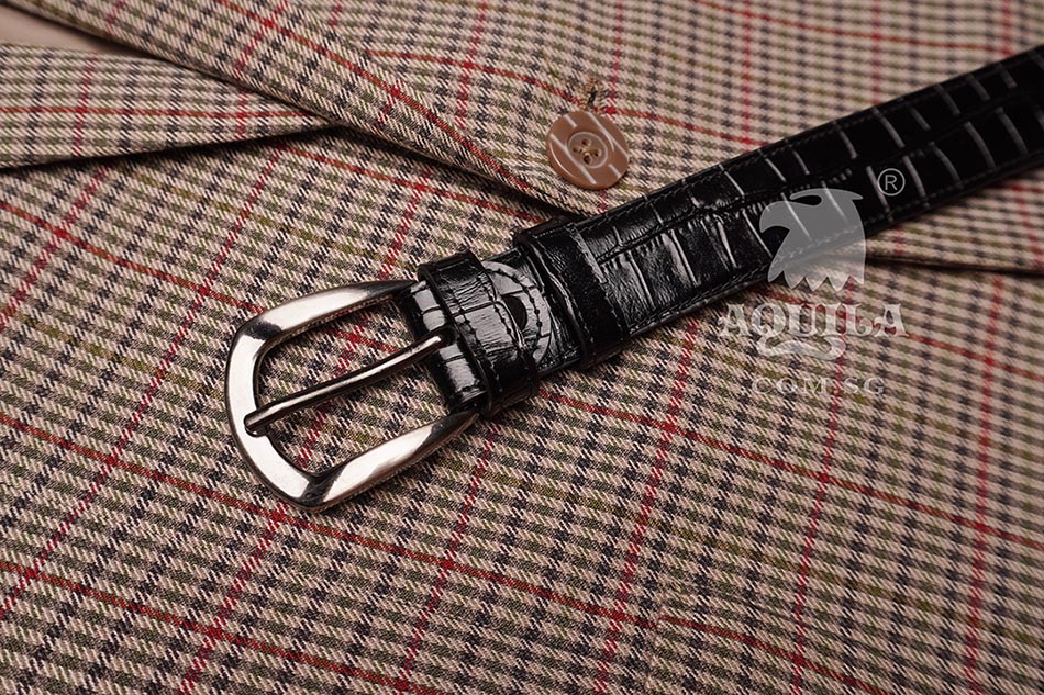 Genuine Crocodile Leather Belt – Luxury Men’s Black Croc Skin Belt | Broadway Leather