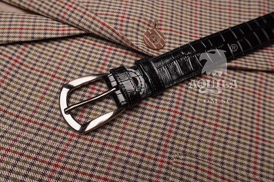 Genuine Crocodile Leather Belt – Luxury Men’s Black Croc Skin Belt | Broadway Leather