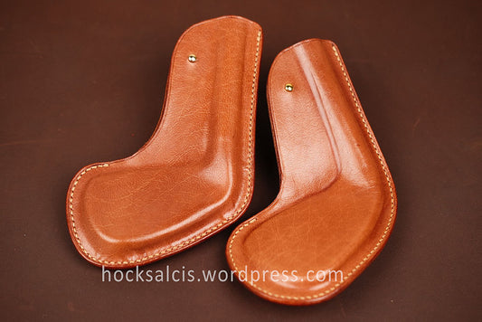 Personalized custom leather golf club head covers tan
