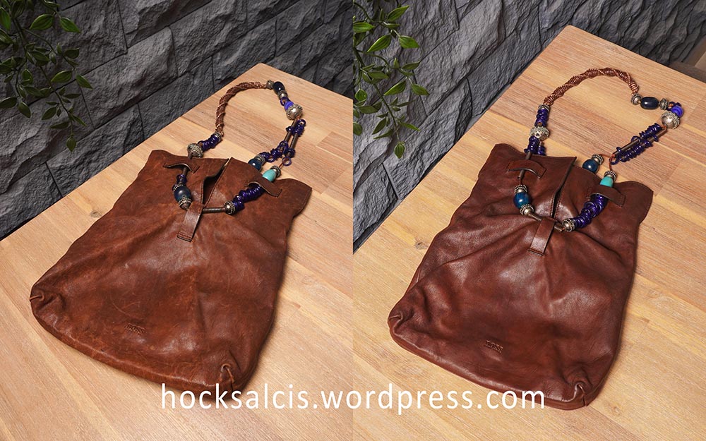 Bag spa for Hugo boss branded leather bag, refurbished in Singapore.