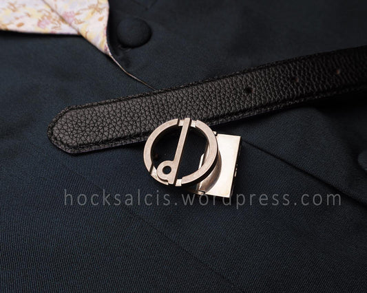 Replacement leather belt strap for Dunhill buckles pebbled reversible