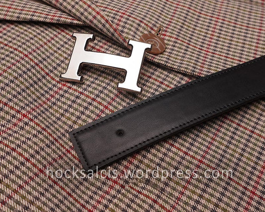 Replacement leather belt strap for Hermes Constance H buckle reversible