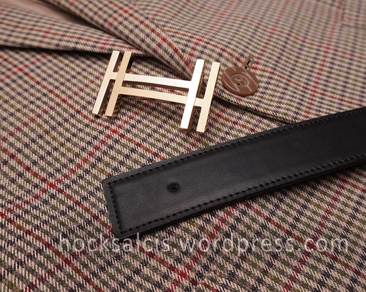 Custom leather belt strap for Hermes H Au Carre double H buckle reversible