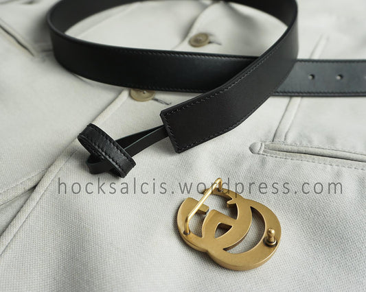 Gucci belt repair - replacement leather belt strap smooth black