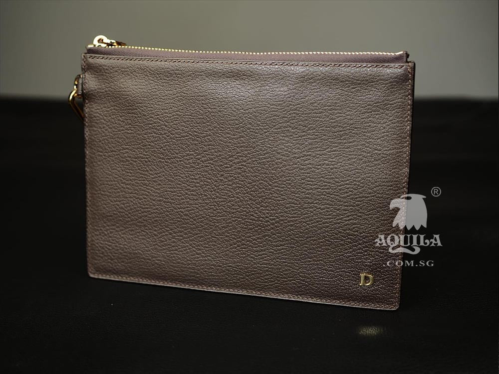 Aquila Gray goat skin Leather Clutch