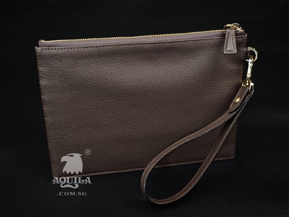 Aquila Gray goat skin Leather Clutch