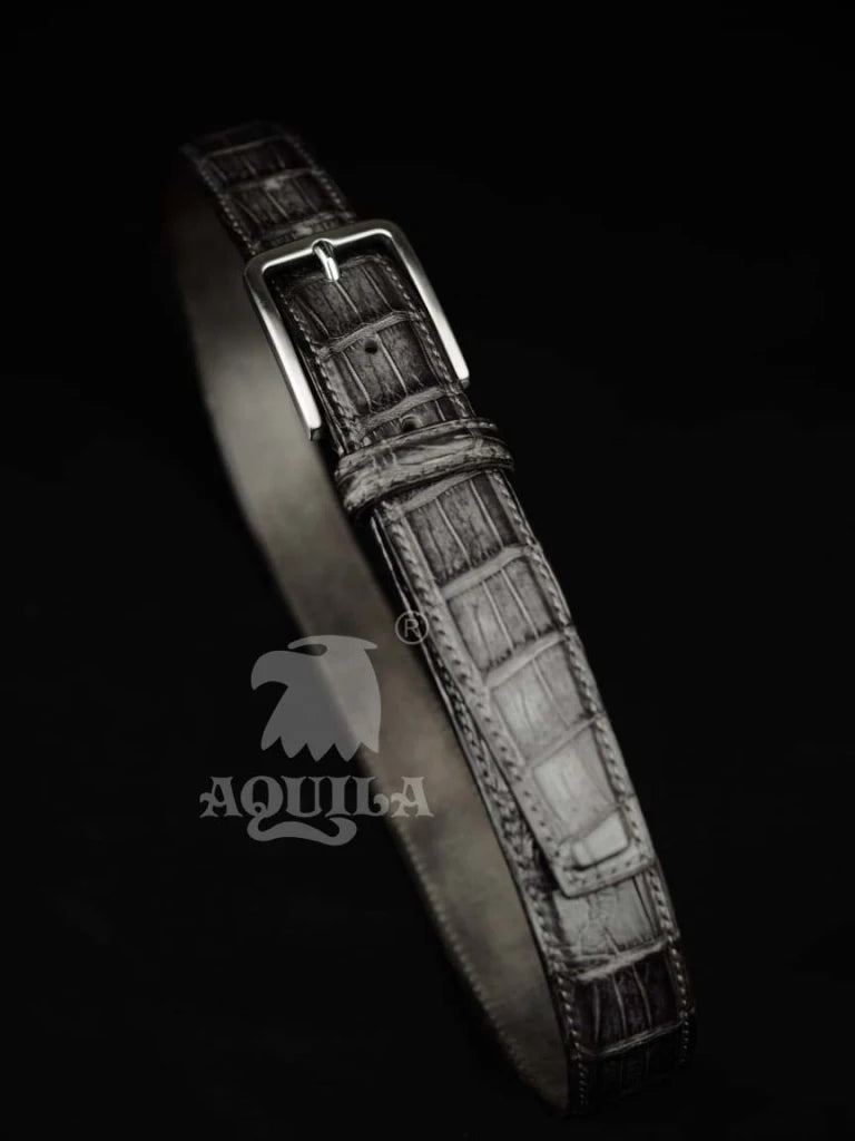 Aquila Genuine Crocodile Leather Belt