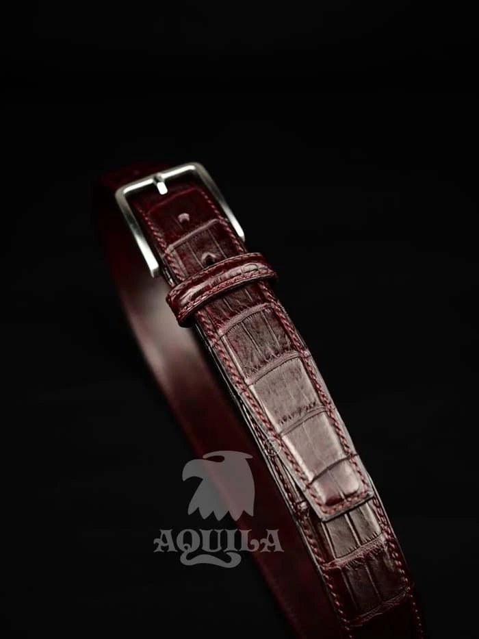 Aquila Genuine Crocodile Leather Belt