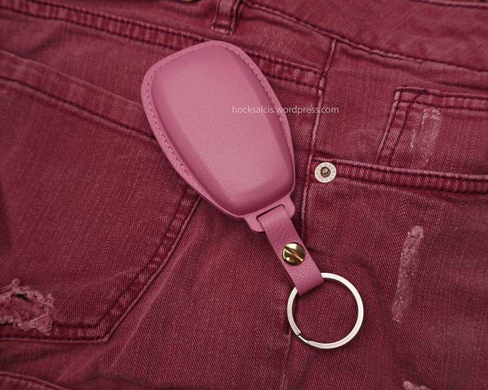 Pink Goat Skin Leather Car key Fobs