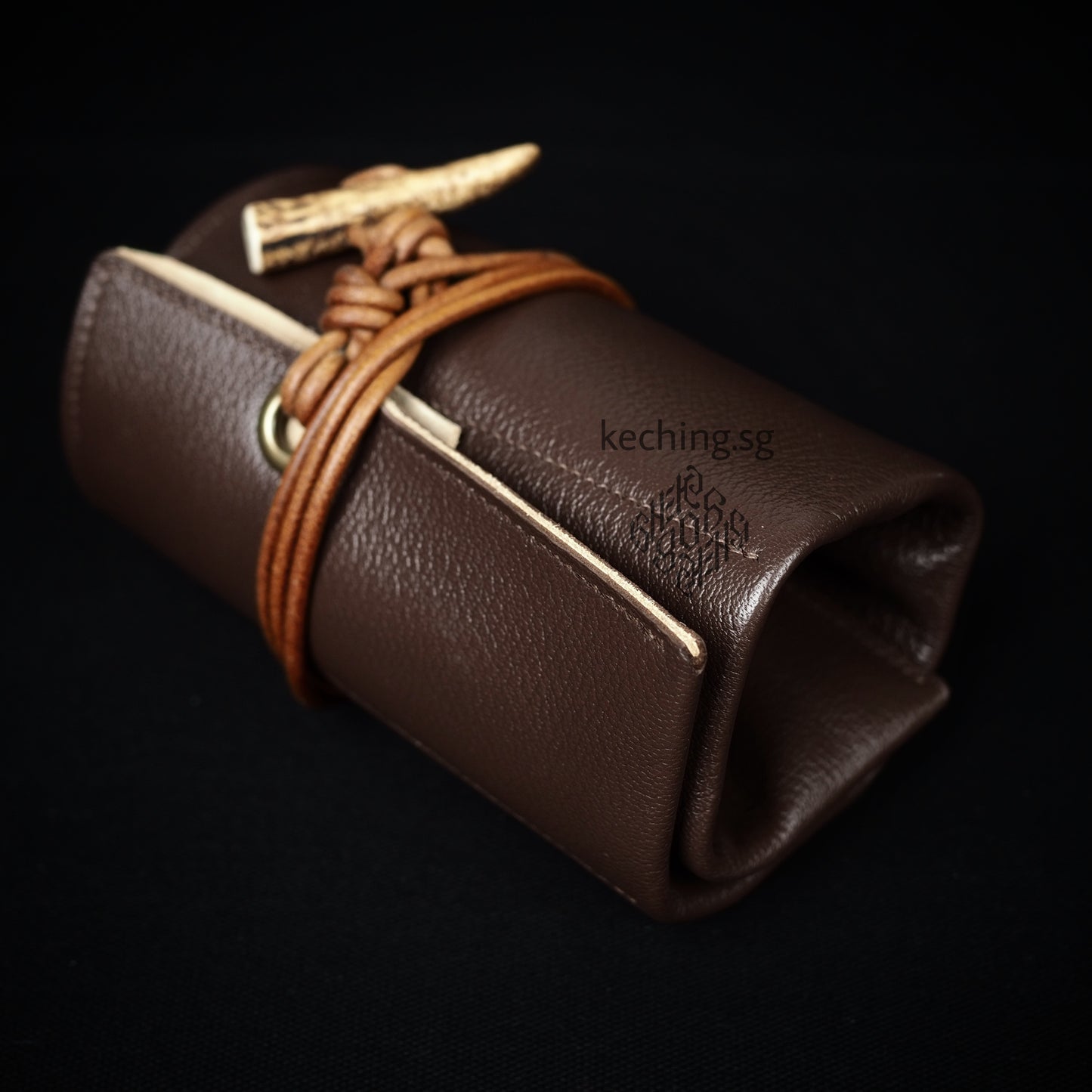 Brown Leather Watch Roll