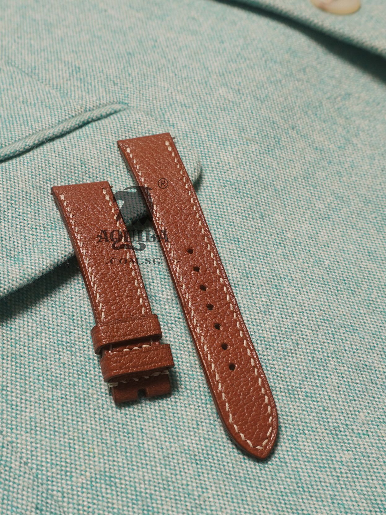 Aquila goat skin watch strap tan