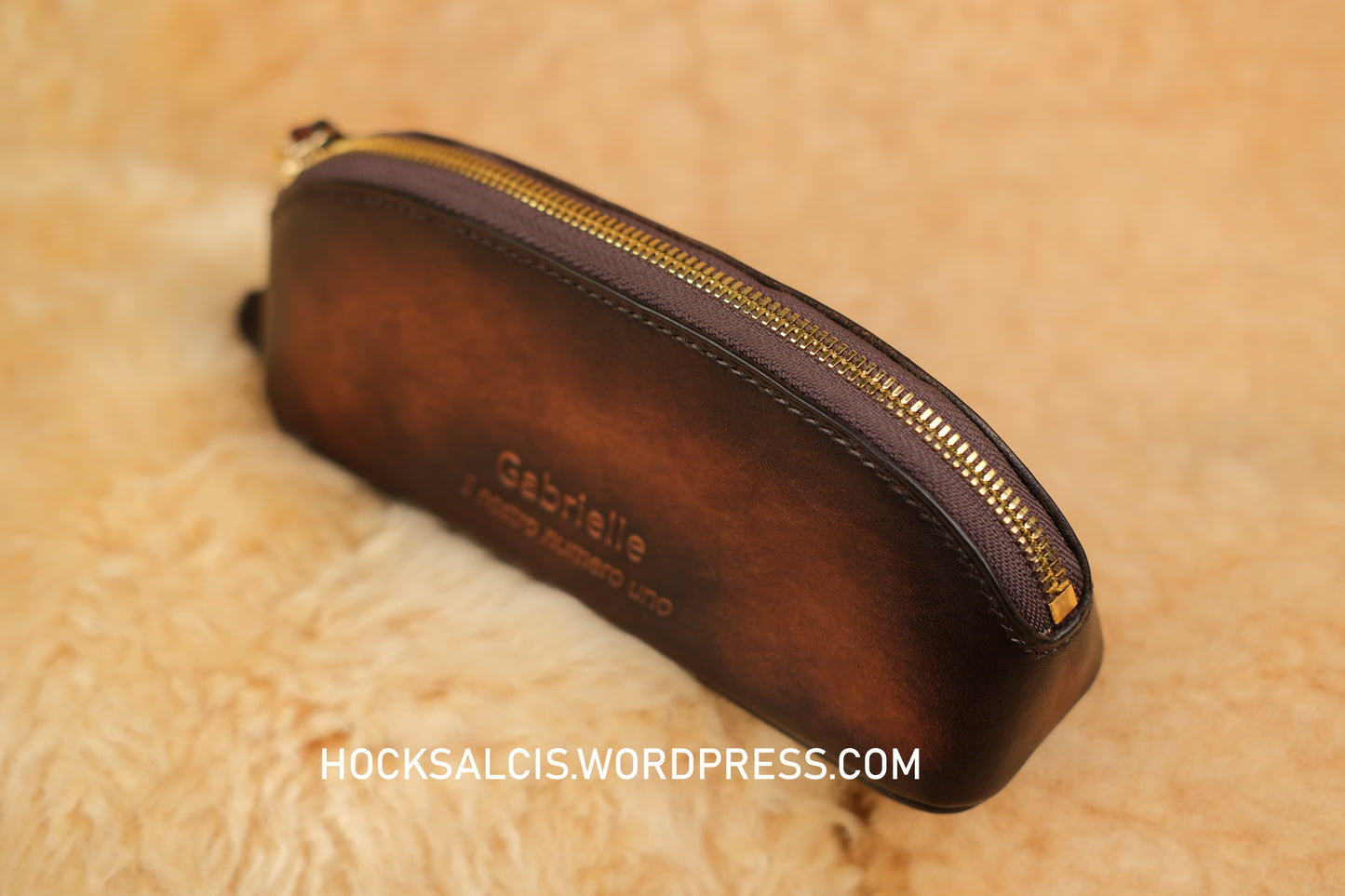 Custom leather pencil case