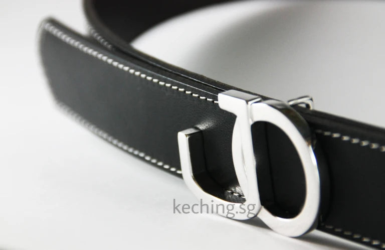 Custom silver buckle in JO initials by Keching