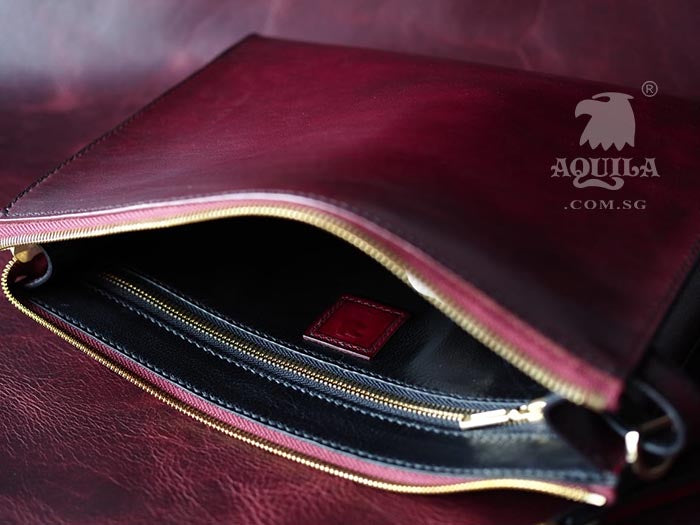 Aquila Oxblood Leather Clutch