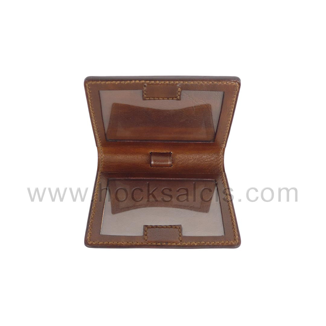 Brown Staff Pass Lanyard Card Holder with 3 windows