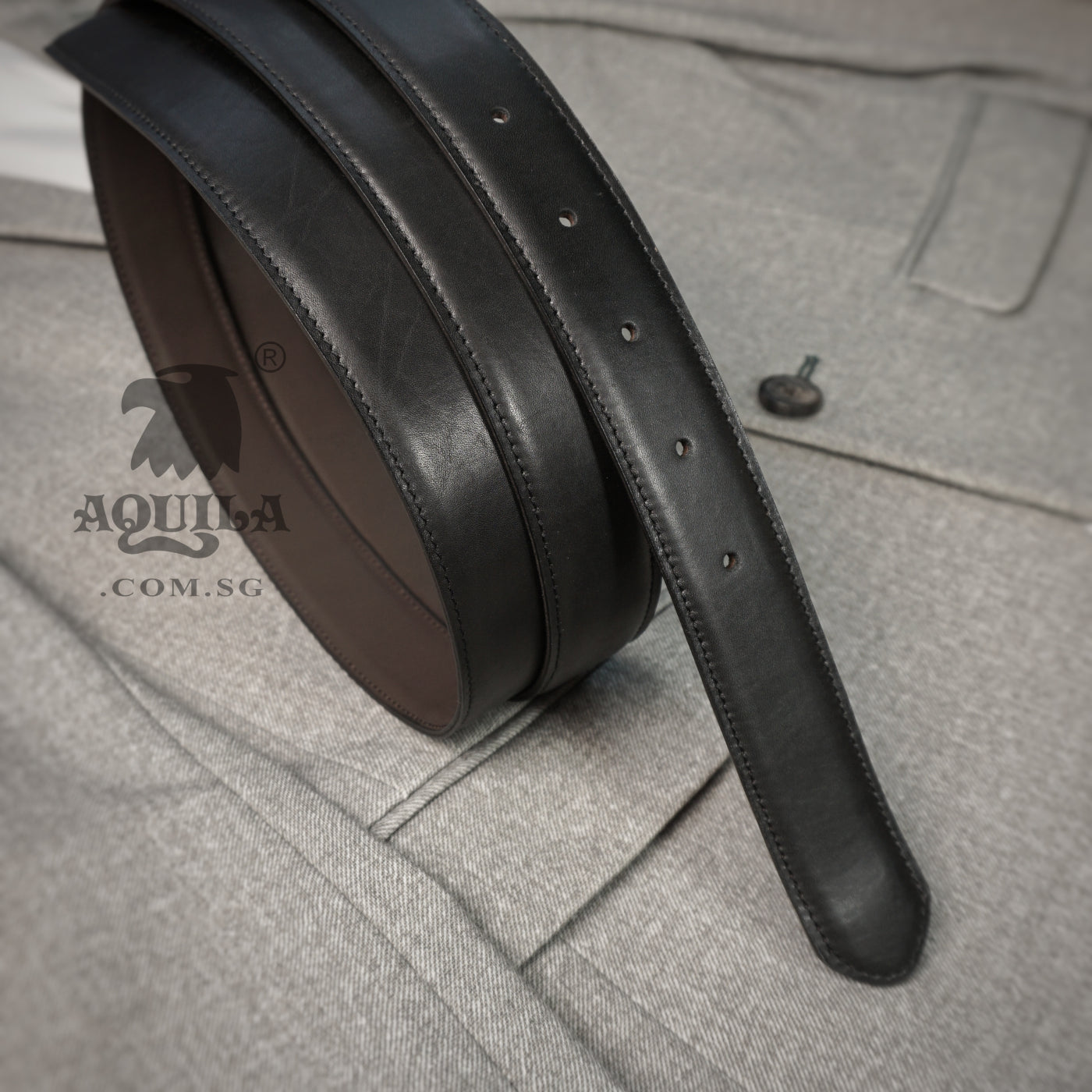 Aquila double calfskin leather replacement belt straps for clip